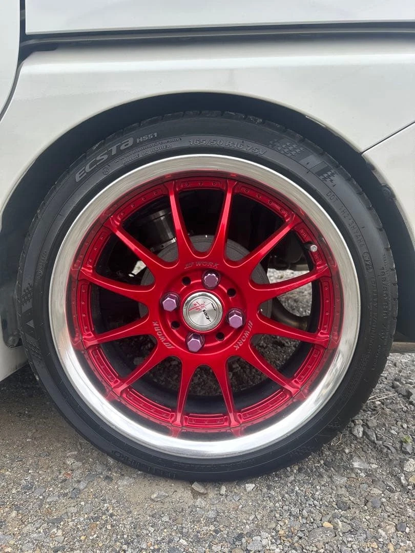JDM Work Sen Ikusa 6J+45 and 6J+34 25 year old 165/50r16 tires No Tires - Image 5