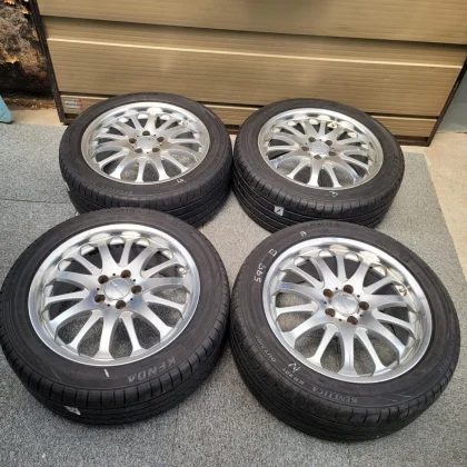 JDM 599 WALD PORTOFINO deep rims 188J+45 PCD114.3 5-lug with 4-pack of No Tires