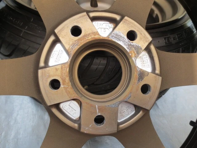 JDM TE37 Bronze 9.5J+15 18-inch wheels for S13 S14 S15 R32 and R33 Sil No Tires - Image 10
