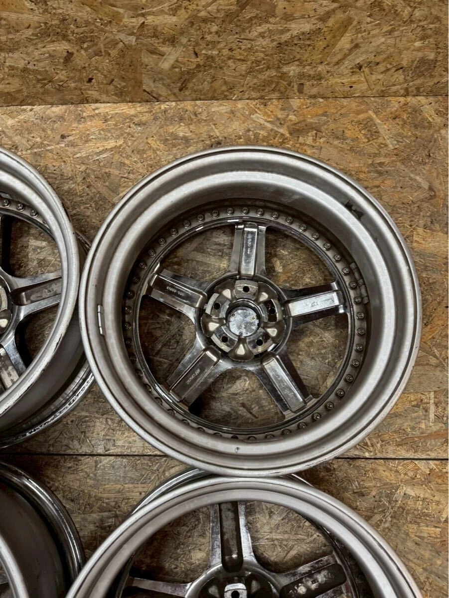 JDM Rare WORK EQUIP 19x8.5+40 R 9.5+39 O 5x114.3 Front BBKF - Image 9