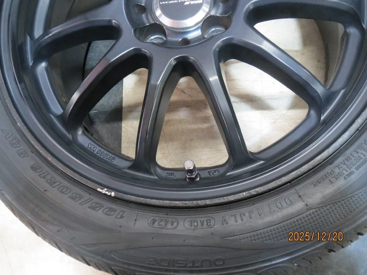 JDM WORK EMOTION 11R 16" Roadster/Vitz 6.5J +42 4H100 Used 24-year-old No Tires - Image 3