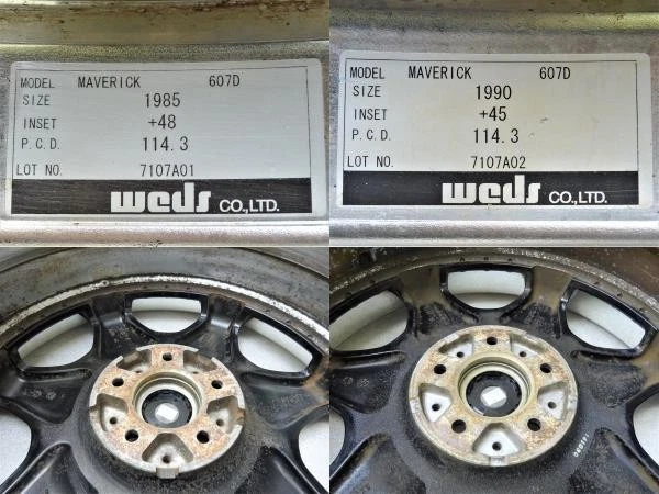 JDM Used 4-wheel Weds Maverick 607D wheels 19 x 8.5J +48 & 9J +45 5H 1 No Tires - Image 6