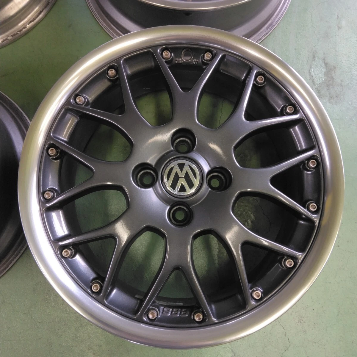 JDM Genuine VW BBS RS764 rim polish specification gunmetal discs 4H 16 No Tires - Image 3