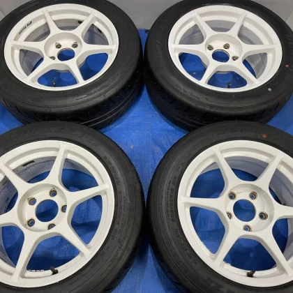 JDM Buddy Club P1 Racing 4Wheels no tires 16x7.5+32 5x114.3 White dc2 ek9