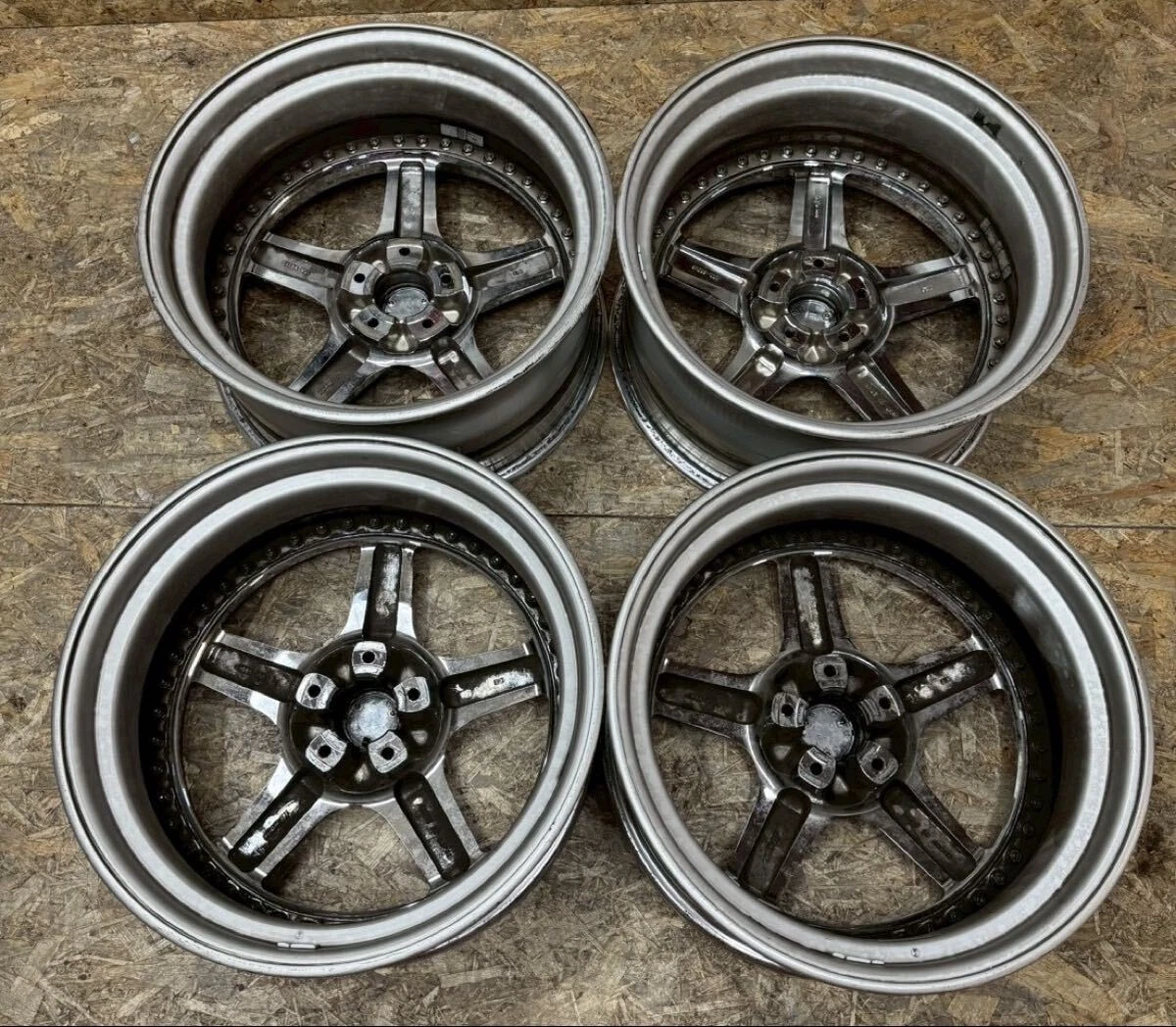 JDM Rare WORK EQUIP 19x8.5+40 R 9.5+39 O 5x114.3 Front BBKF - Image 6