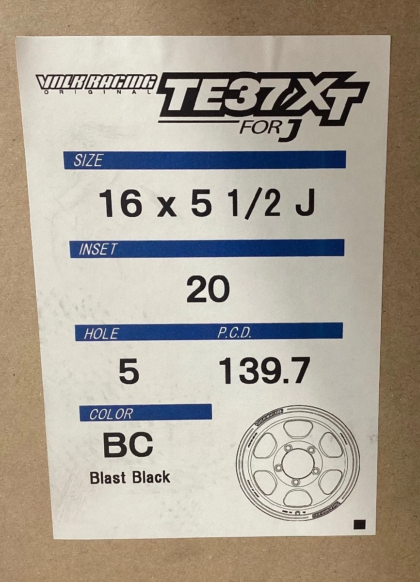 JDM RAYS VOLK RACING TE37XT for J 165.5J 5/139.7 +20 BC Full Set Jimny No Tires - Image 9