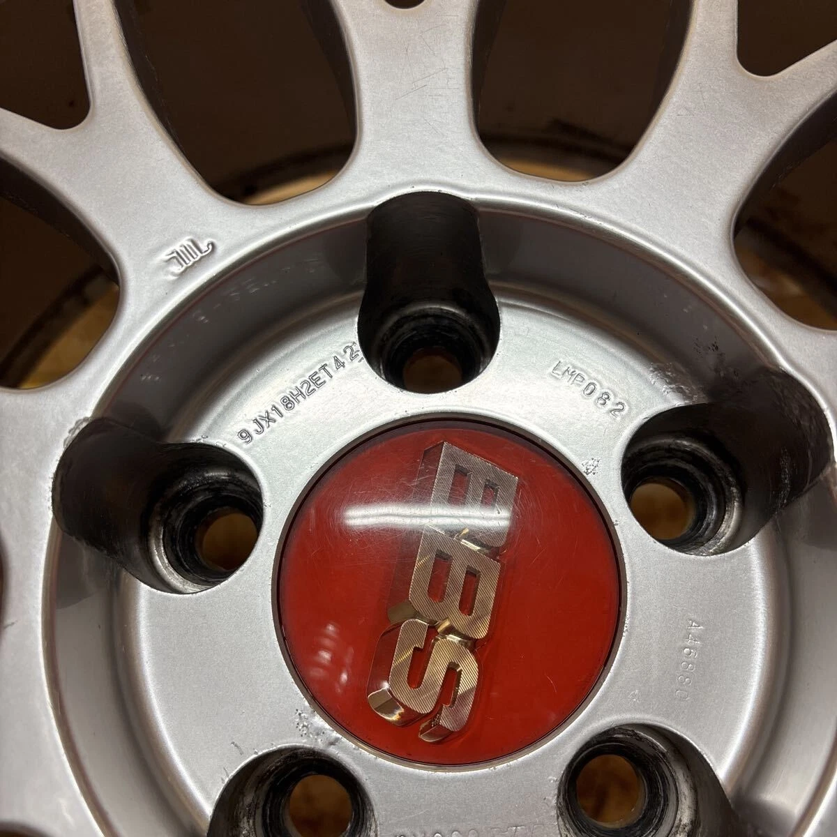 JDM Rare BBS forged LM wheels 18x8J+40/9J+42 114.3mm/5-lug for Mark II No Tires - Image 10