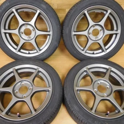 JDM 15-616Beautiful lightweight P1 Racing 15in 5.5J +42 PCD100-4H whee No Tires