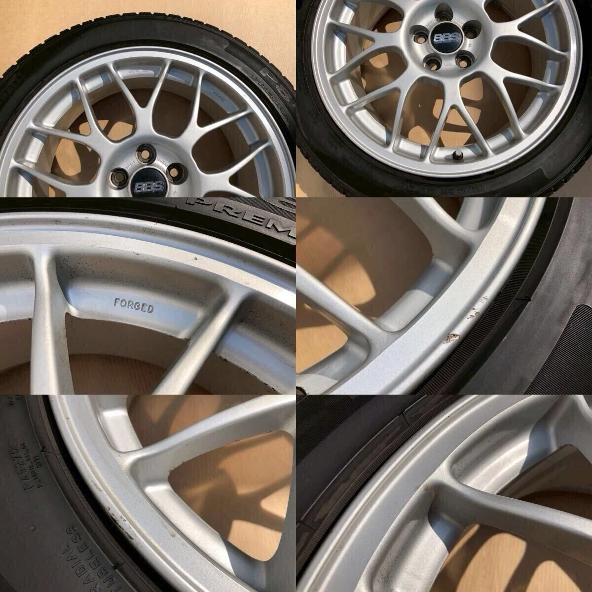 JDM Tube i250649-36 Rare Item Subaru Genuine BBS RG345 Aluminum Wheels No Tires - Image 6