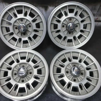 JDM Rare ALMEX 14x5.5J +25 PCD114.3 4-lug 4-book set for older cars. S No Tires