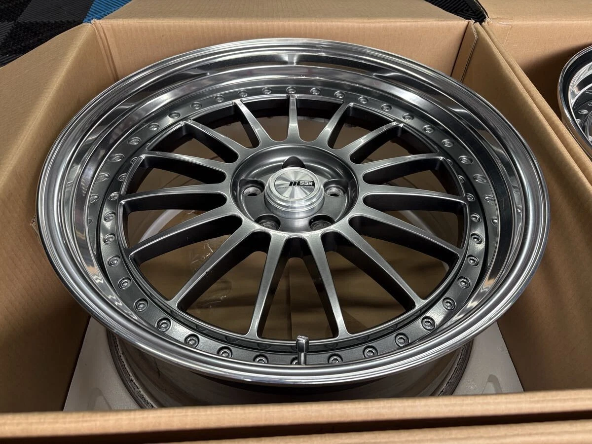 JDM TANABE SSR Professor TF1 209J+29/+24 PCD114.3 Titanium Silver whee No Tires - Image 4