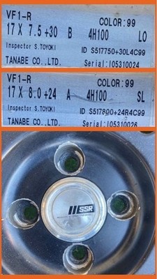JDM 230107-01 Aluminum Wheel SSR VF1-R 17inch 4-Wheel Set (No Tires) - Image 6