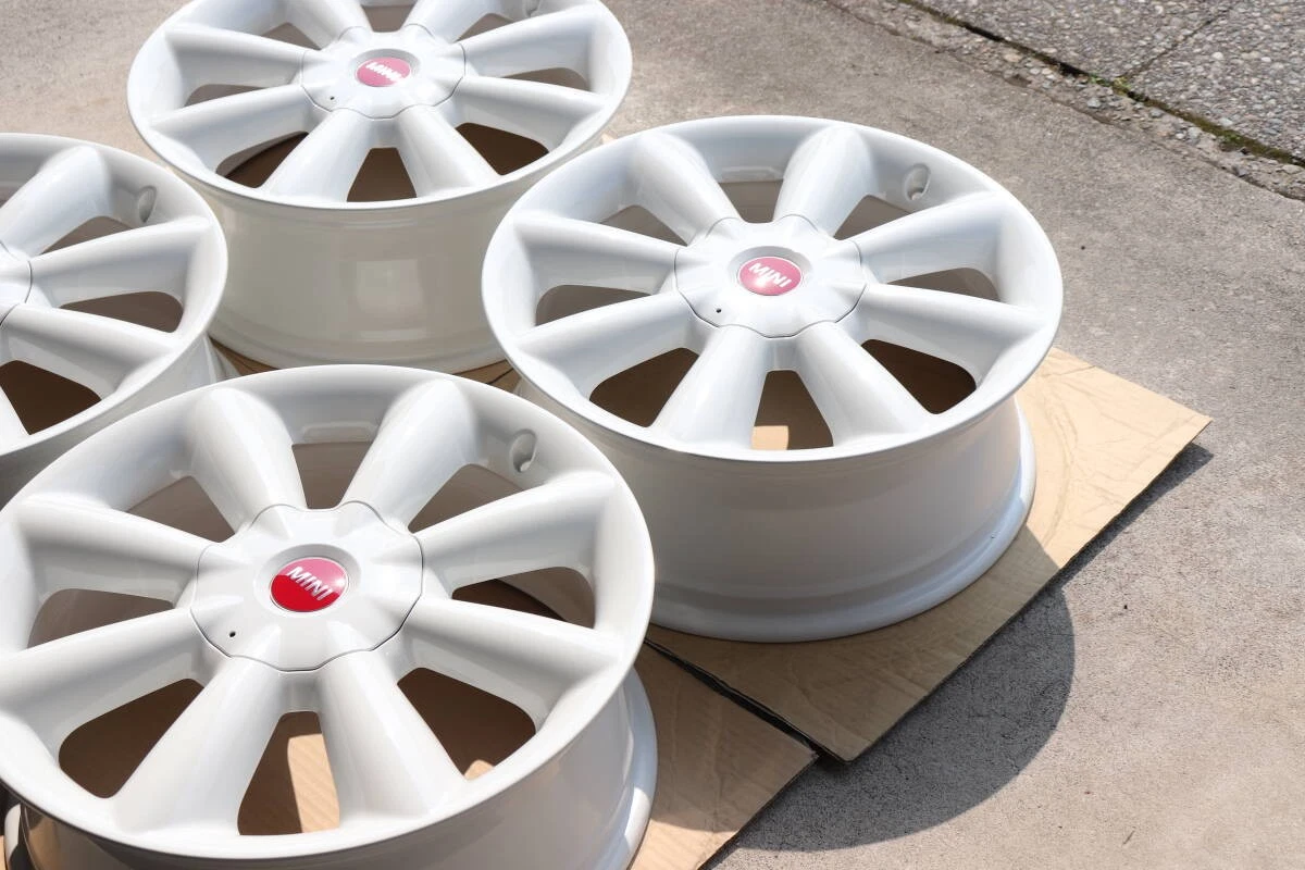 JDM Set of 4 Super Corn Spoke White Aluminum Wheels 7x18mm PCD112 66mm No Tires - Image 8