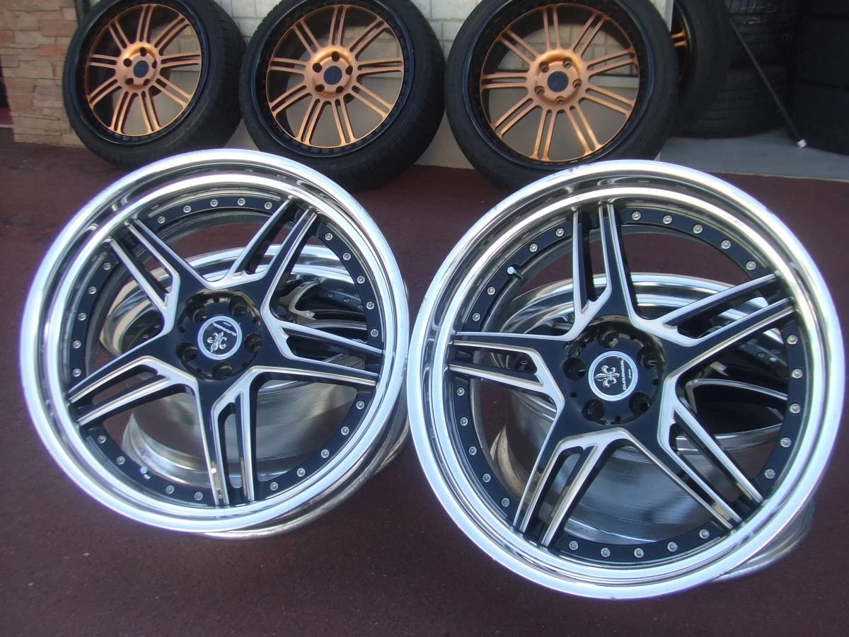JDM WORK Durandal stepped rims polished black finish for 86 BRZ Prius No Tires