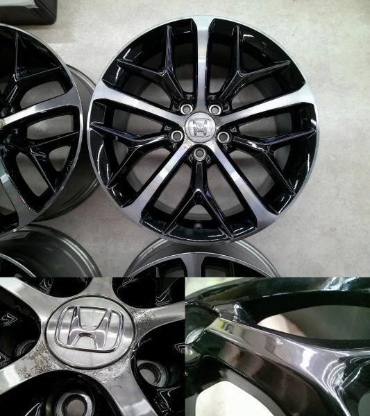 JDM Used 4-piece aluminum wheel set Honda FK Civic late model genuine No Tires - Image 3