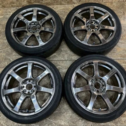 JDM Rare WORK emotion XT7 177J+42 PCD100 4-hole 4H plated wheels disco No Tires