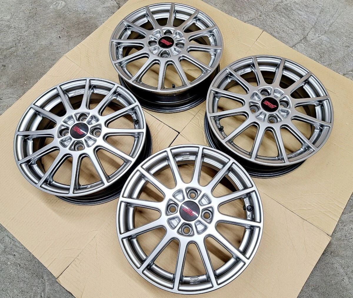 JDM Superb Condition Subaru Stella STI Genuine Option 15 Wheels 4-Pack No Tires - Image 6