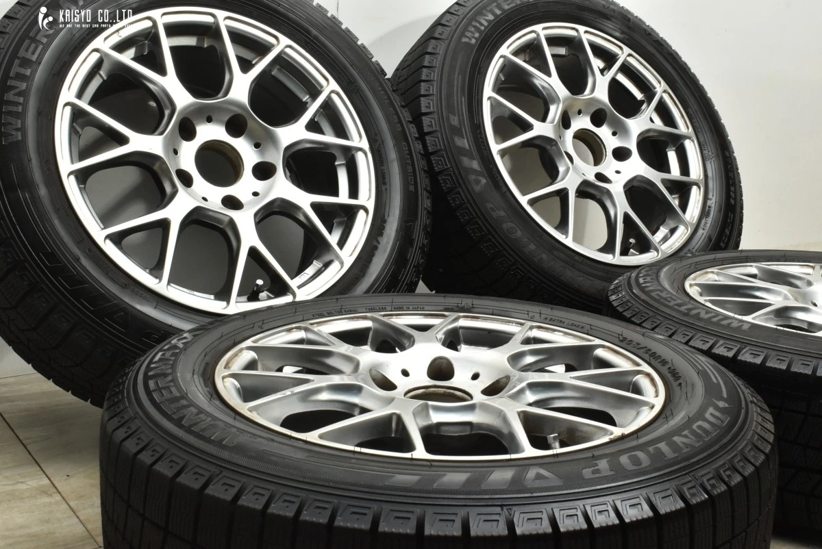 JDM Brilled Groove 14Book Spoke 16in 7J 33 PCD120 Dunlop Winter Maxx 0 No Tires - Image 2