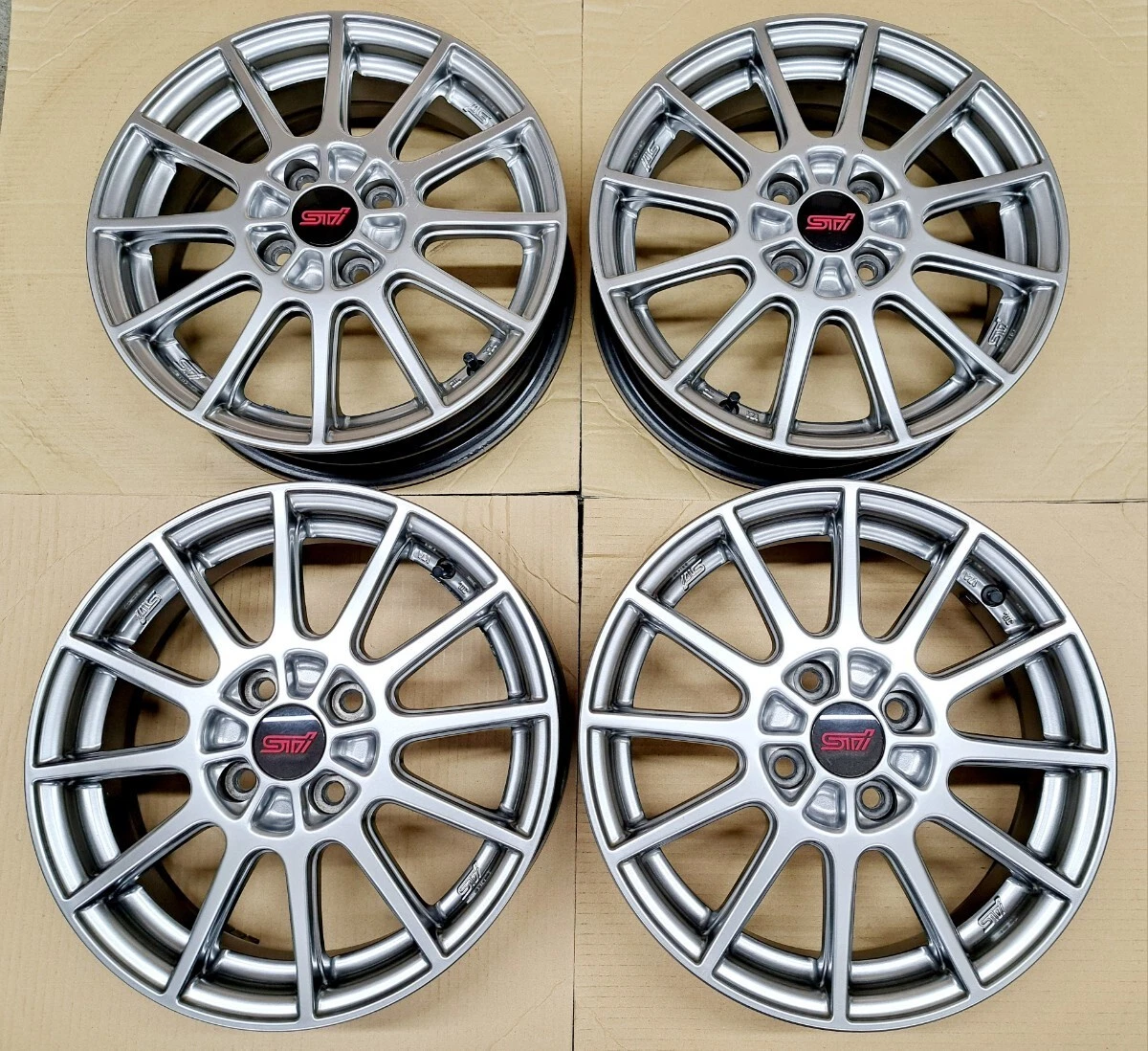 JDM Superb Condition Subaru Stella STI Genuine Option 15 Wheels 4-Pack No Tires