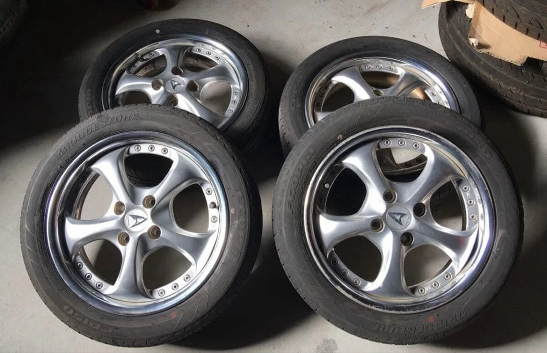 JDM WORK VS-KF 5J +42 work polished PCD100 4-hole No Tires - Image 4