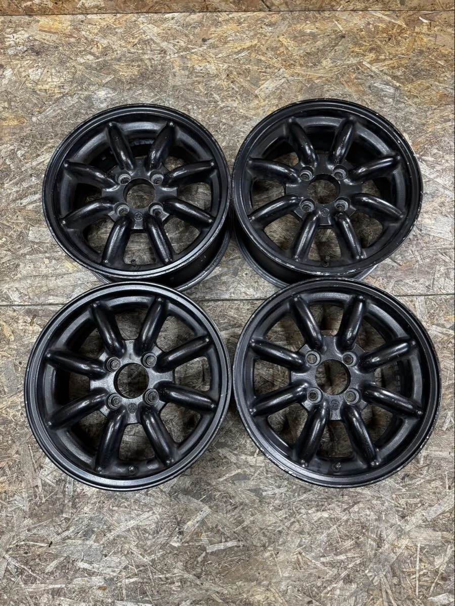 JDM Rare Watanabe Eight-Spoke F8FS 146J+40? PCD100 4-Hole 4H Used Ligh No Tires