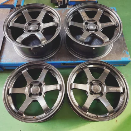 JDM RAYS TE37 SONIC Gunmetal 167J OFF/25 100/4-lug used on ND5RC rever No Tires