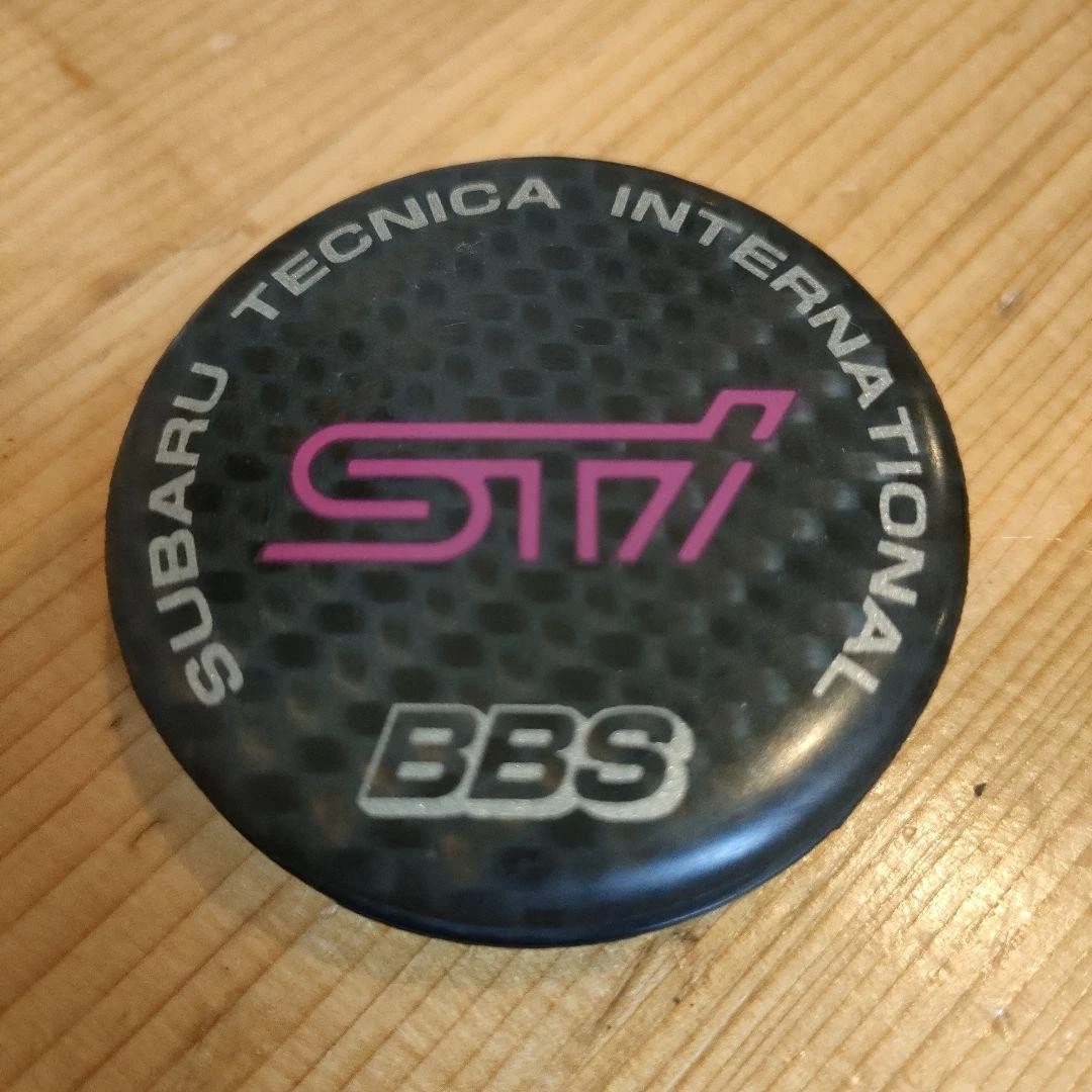 JDM Subaru STI genuine BBS carbon center caps set of 4 56mm No Tires - Image 3