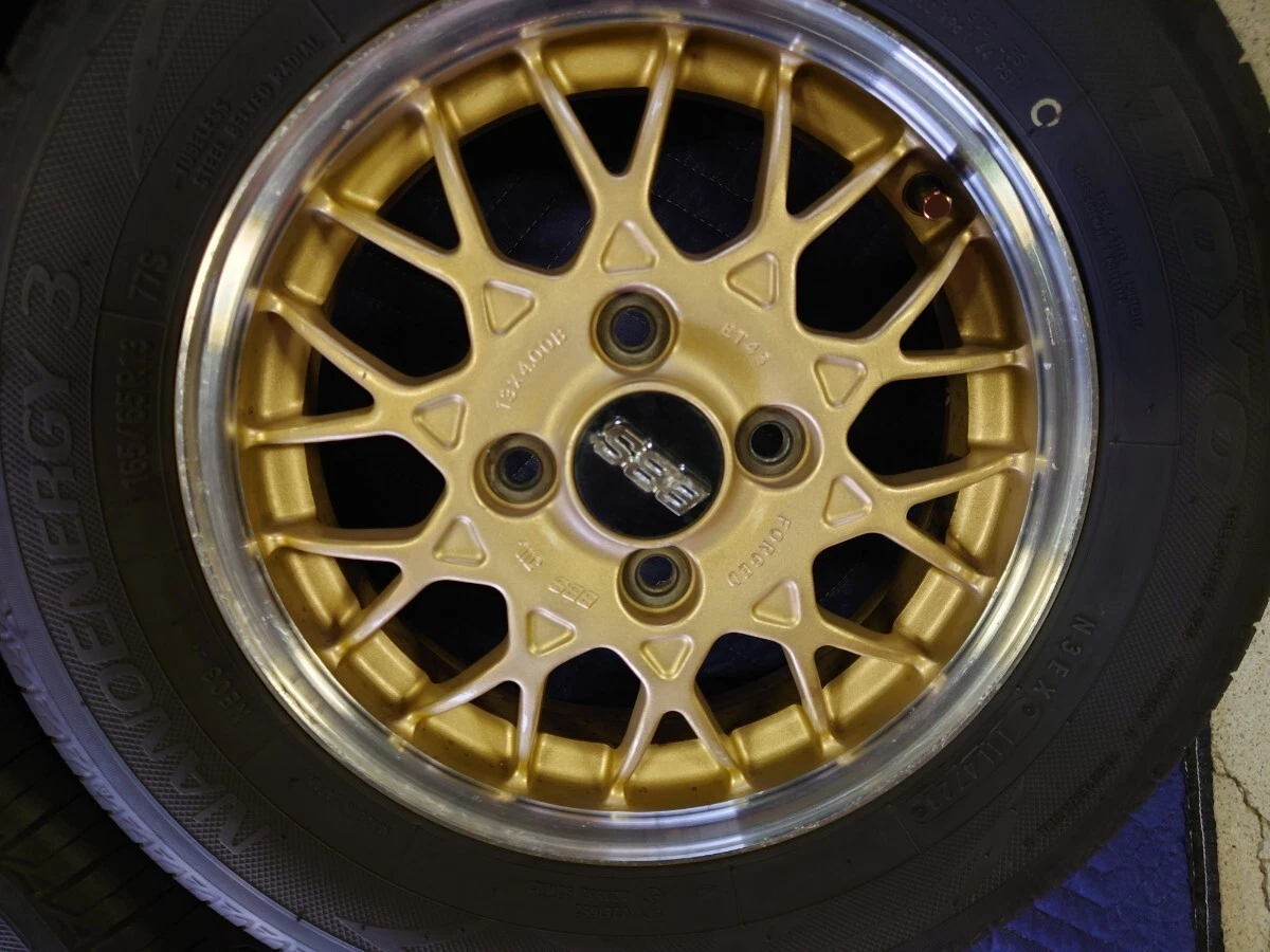 JDM BBS FORGED 13 Subaru OP tires 2023 model 165/65R13 very sharp out No Tires - Image 8