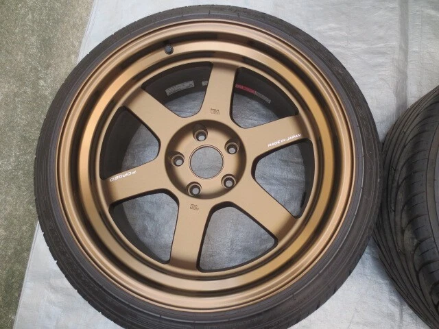 JDM TE37 Bronze 9.5J+15 18-inch wheels for S13 S14 S15 R32 and R33 Sil No Tires - Image 3