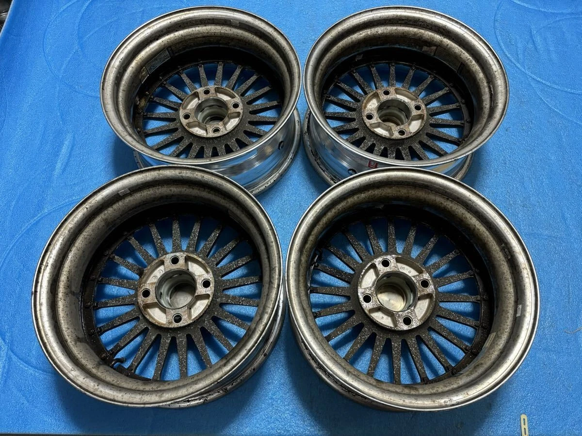 JDM Rare Weds ALBINO deep rim 1515X6.5JJ +16 PCD 114.3/4H used 4Book o No Tires - Image 8