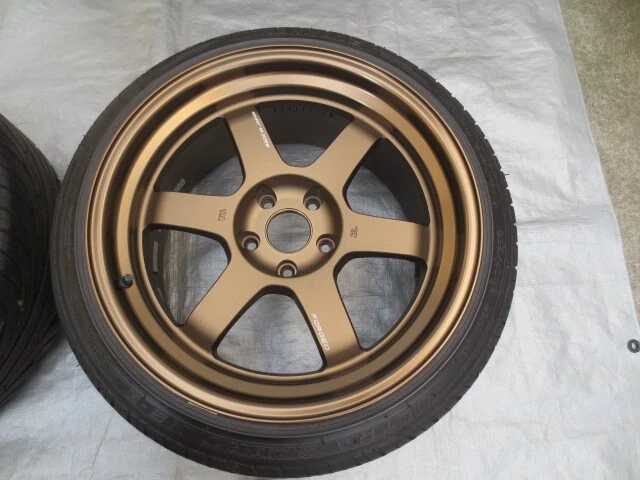 JDM TE37 Bronze 9.5J+15 18-inch wheels for S13 S14 S15 R32 and R33 Sil No Tires - Image 6