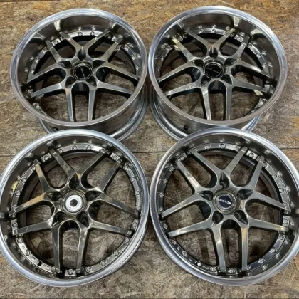 JDM Rare Amistad Charme 188.5J+38 9.5J+35 PCD114.3 5-hole 5H Plated De No Tires