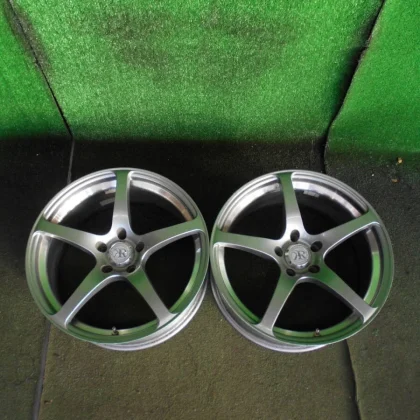 JDM Discontinued Yokohama KREUZER SERIES V Black Aluminum Wheels 2-Boo No Tires