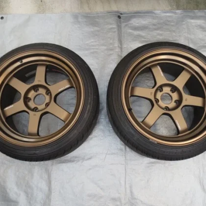 JDM TE37 Bronze 9.5J+15 18-inch wheels for S13 S14 S15 R32 and R33 Sil No Tires