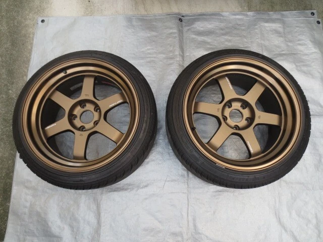 JDM TE37 Bronze 9.5J+15 18-inch wheels for S13 S14 S15 R32 and R33 Sil No Tires