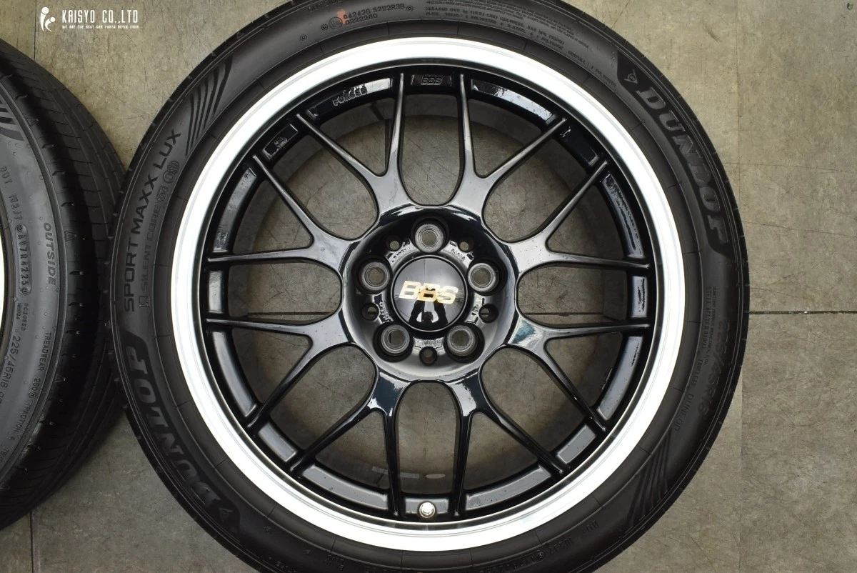 JDM Forged BBS RG-R 18-inch 8J +40 PCD114.3 Dunlop Sports Max LUX 225/ No Tires - Image 4