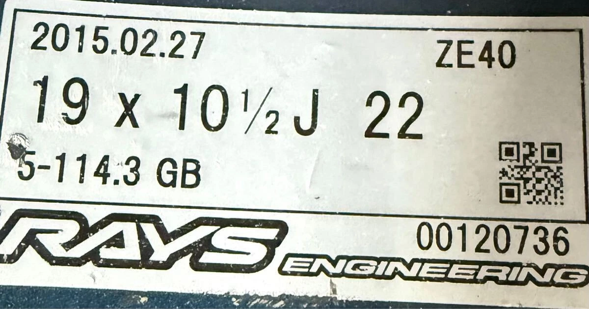 JDM Rare RAYS Volk Racing ZE40 1910.5J+22 PCD 114.3 5-hole 5H lightwei No Tires - Image 7