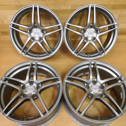 JDM 16-164Lightweight AVS MODEL5 Model 5 17in 8J+38 7J+35 Skyline Silv No Tires