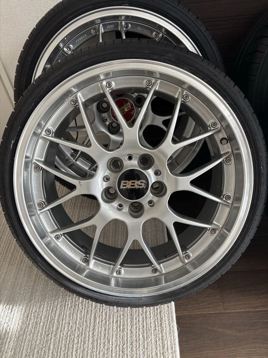 JDM BBS RS-GT 8.5J/9.5J-19 +38 DSK 215/35-19 235/35-19 Forged Silver 2 No Tires - Image 2