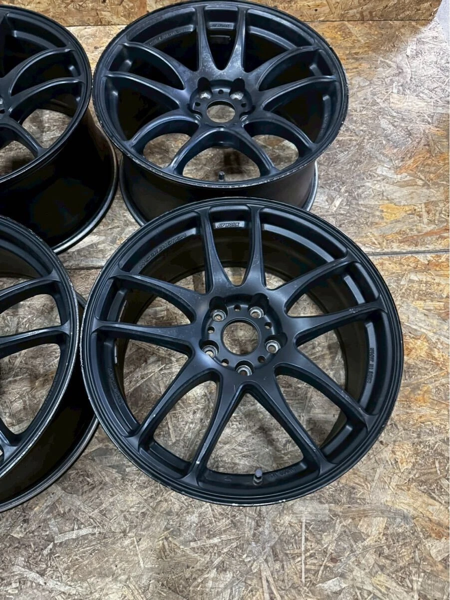 JDM Rare WORK emotion CR kiwami 188.5J+38 9.5J+38 PCD114.3 5-hole 5H S No Tires - Image 5