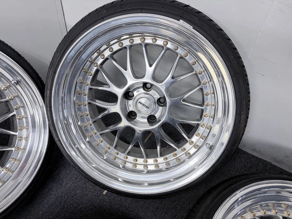 JDM Work Meister M1 3P PCD 112 Full Polish Deep Rim 9.5j 10.5j 18Audi No Tires - Image 4