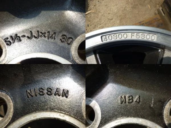 JDM Genuine Nissan 14x5.5 aluminum wheels for Leopard Skyline Fairlady No Tires - Image 3