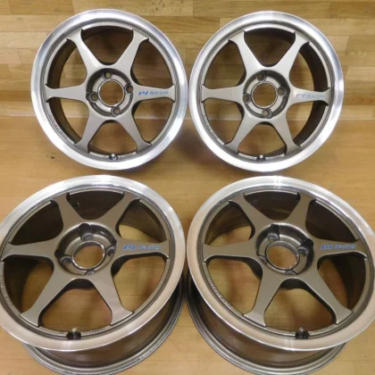 JDM 16-211 P1 Racing 215in 6.5J +40 PCD100-4H Wheels for Roadster EG C No Tires