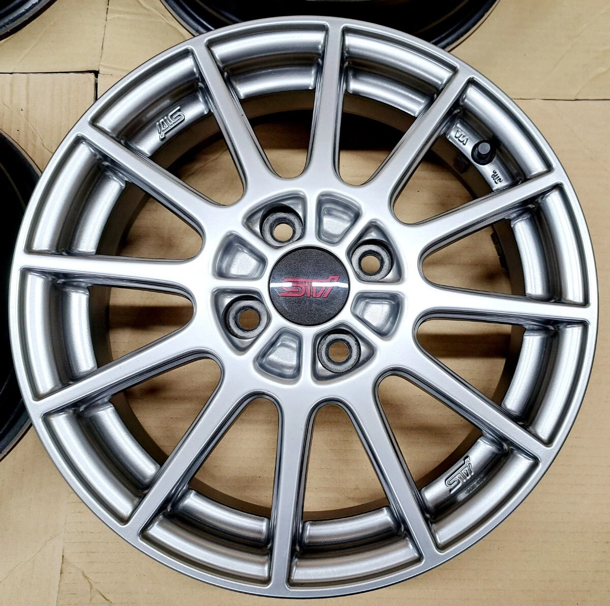 JDM Superb Condition Subaru Stella STI Genuine Option 15 Wheels 4-Pack No Tires - Image 2