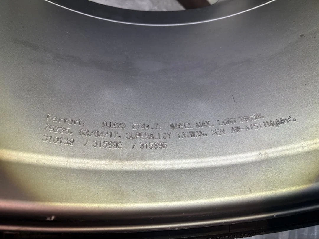 JDM Ferrari 488 GTB Genuine 20 Wheel and Tire Set of 4 No Tires - Image 9