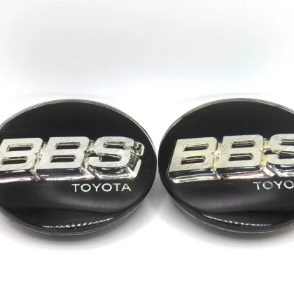 JDM Toyota BBS φ70 Center Cap 2 Individual Black x Silver Ring Nothing No Tires