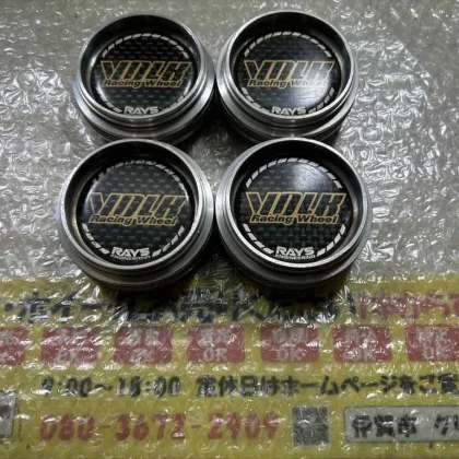 JDM 4 pieces RAYS VOLK Racing center cap carbon type installation diam No Tires