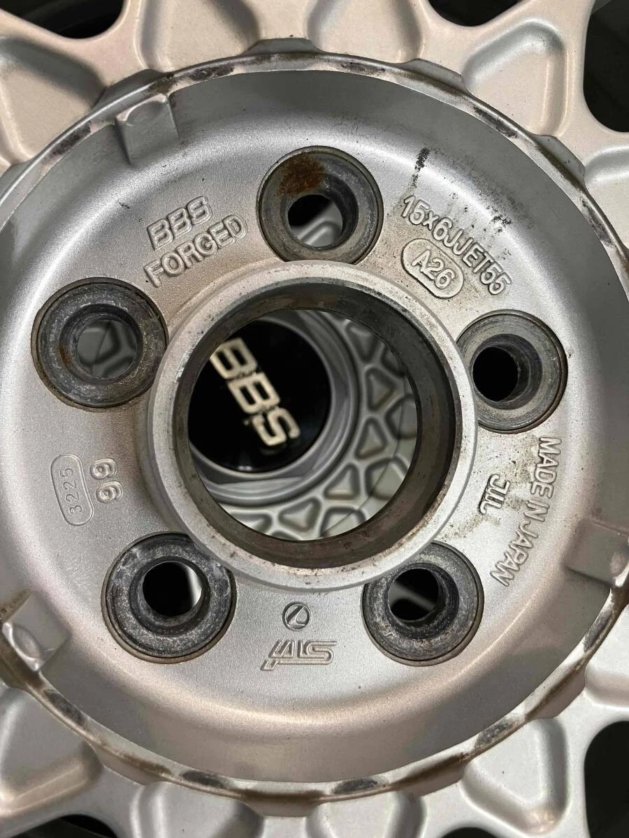 JDM SUBARU STI genuine BBS forging 15-inch wheels 6J+55 5H100 Bridgest No Tires - Image 6