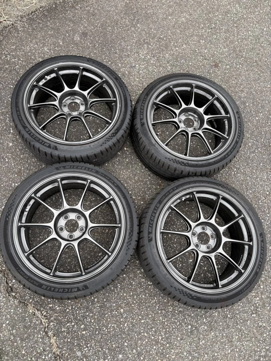 JDM Deep grooved 25-year-old Michelin Weds TC105X wheels mounted on Pi No Tires