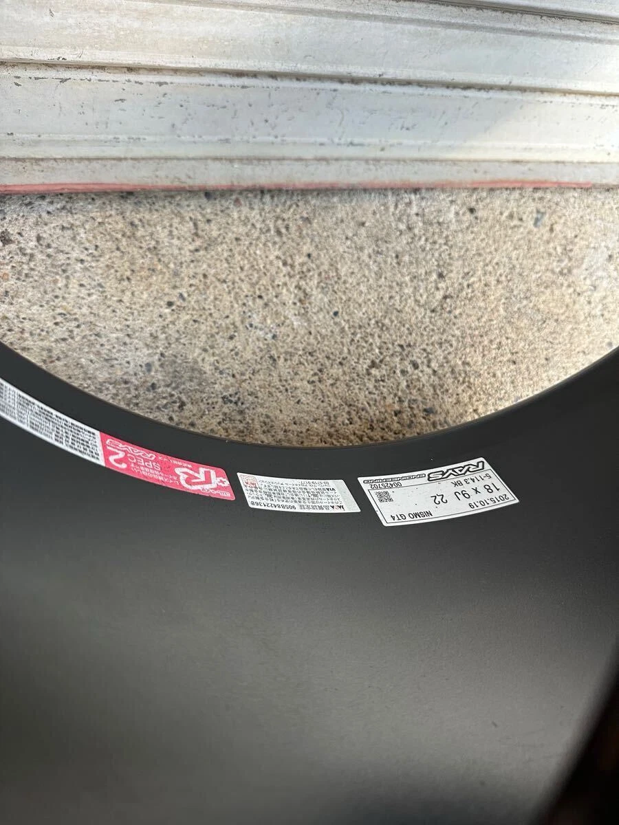 JDM RAYS Nismo LMGT4 2Wheels no tires 18x9+22 5x114.3 Black Good Condition - Image 7